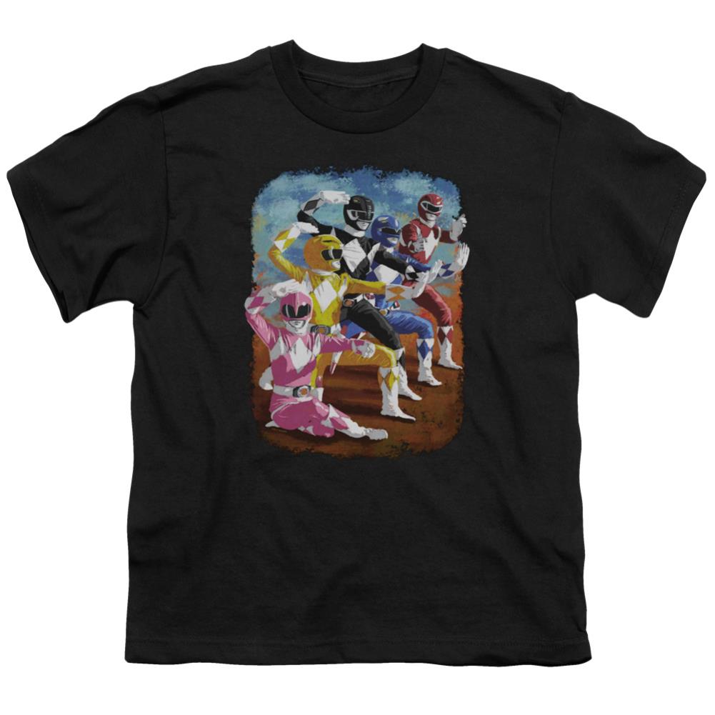 Mighty Morphin Power Rangers Impressionist Rangers Youth 18/1 100% Cotton Short-Sleeve T-Shirt