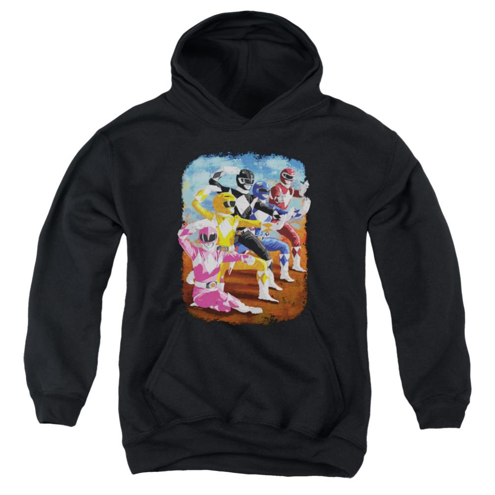 Mighty Morphin Power Rangers Impressionist Rangers Youth Cotton Poly Pull-Over Hoodie