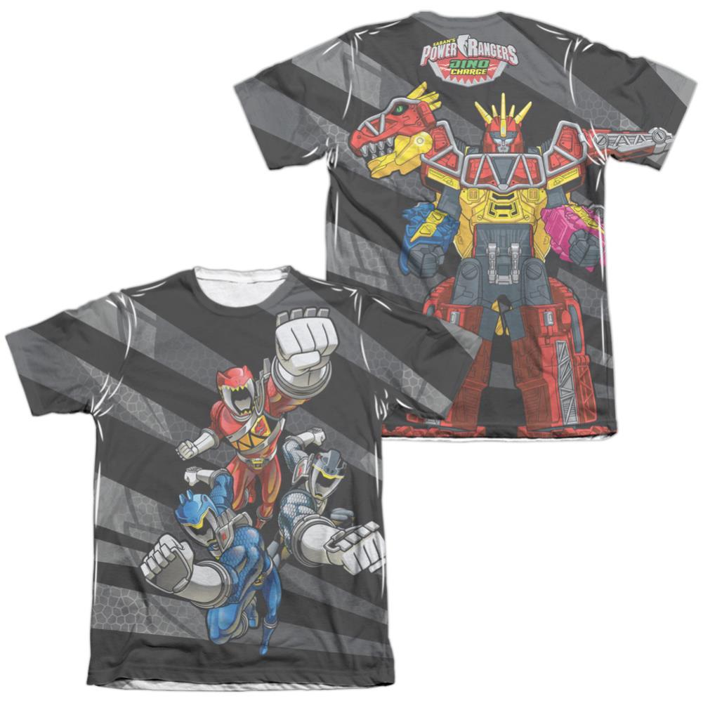 Mighty Morphin Power Rangers Lets Bolt (Front/Back Print) Men's Regular Fit Poly Cotton Short-Sleeve T-Shirt