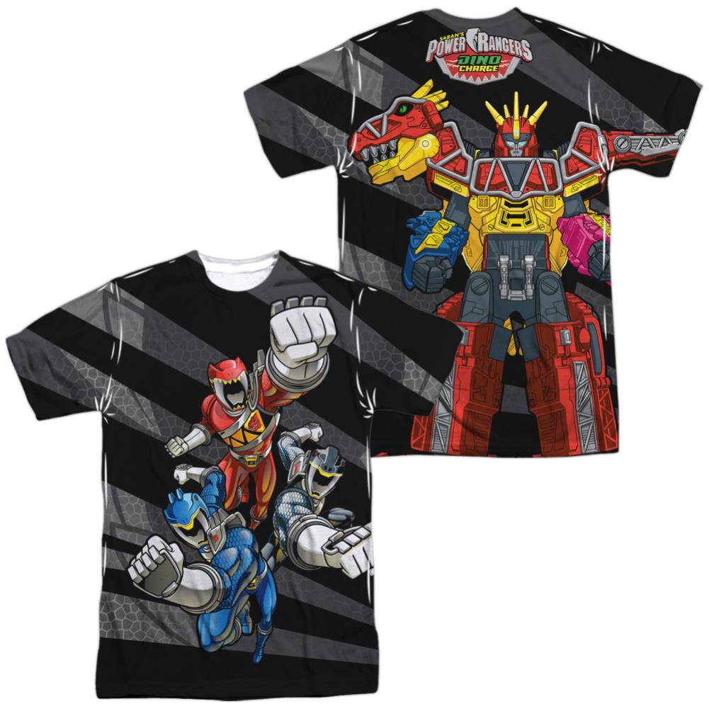 Mighty Morphin Power Rangers Lets Bolt (Front/Back Print) Men's Regular Fit Polyester Short-Sleeve T-Shirt