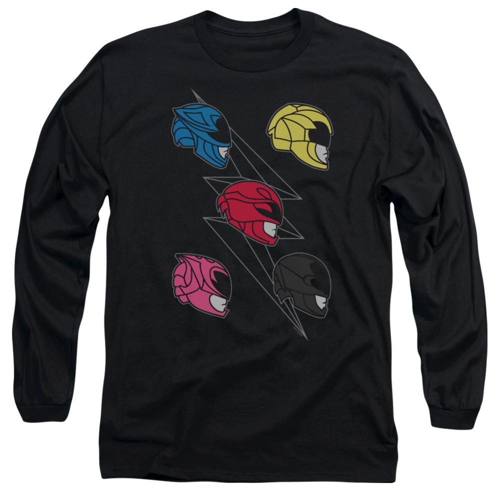 Mighty Morphin Power Rangers Line Helmets Men's 18/1 Cotton Long-Sleeve T-Shirt