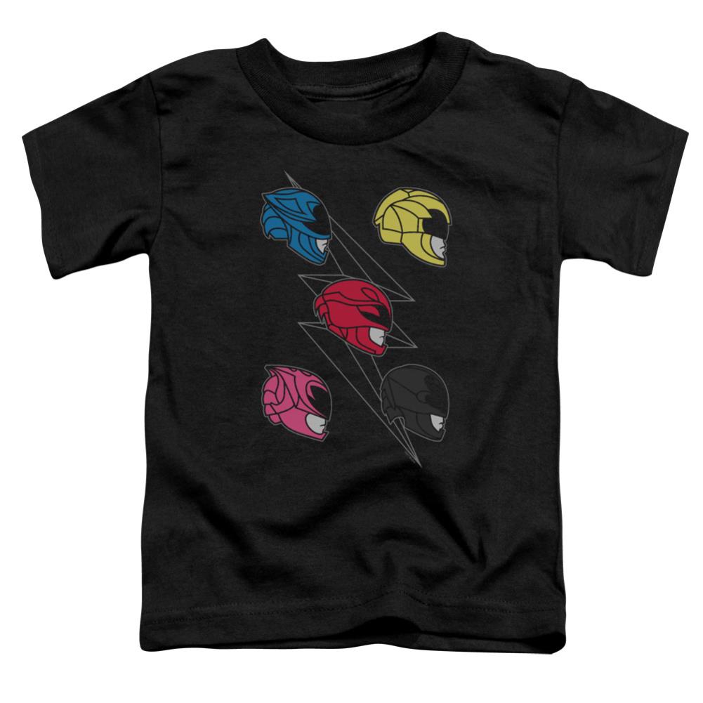 Mighty Morphin Power Rangers Line Helmets Toddler 18/1 Cotton Short-Sleeve T-Shirt