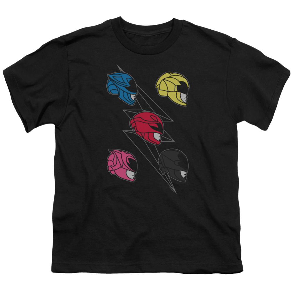 Mighty Morphin Power Rangers Line Helmets Youth 18/1 100% Cotton Short-Sleeve T-Shirt