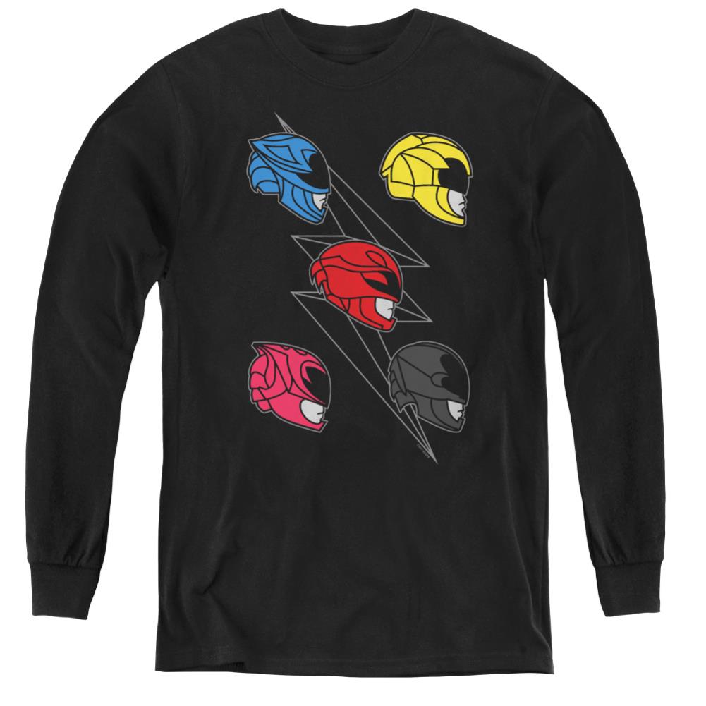 Mighty Morphin Power Rangers Line Helmets Youth Long-Sleeve T-Shirt