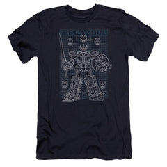 Mighty Morphin Power Rangers Mega Plans Men's Ultra-Soft 30/1 Cotton Slim Short-Sleeve T-Shirt