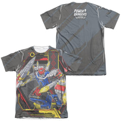 Mighty Morphin Power Rangers Megazord (Front/Back Print) Men's Regular Fit Poly Cotton Short-Sleeve T-Shirt