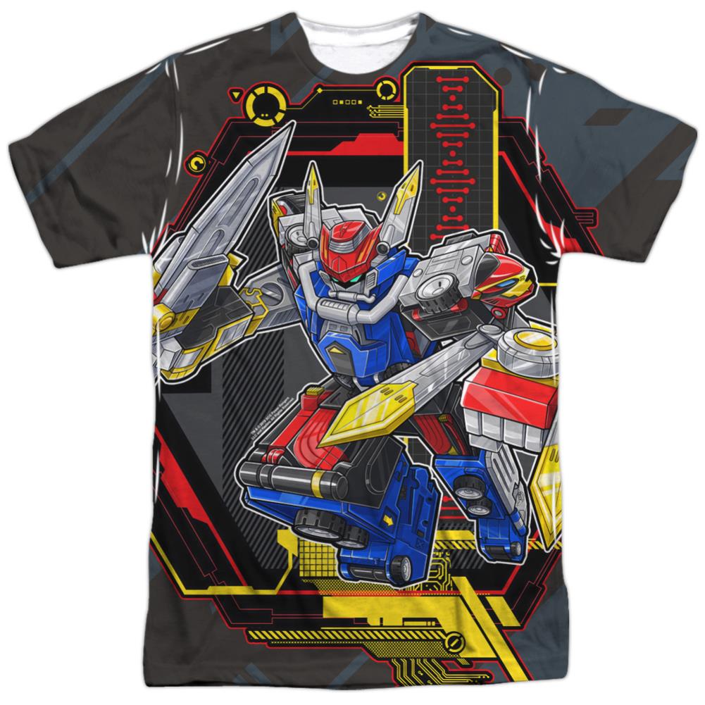 Mighty Morphin Power Rangers Megazord Men's Regular Fit Polyester Short-Sleeve T-Shirt