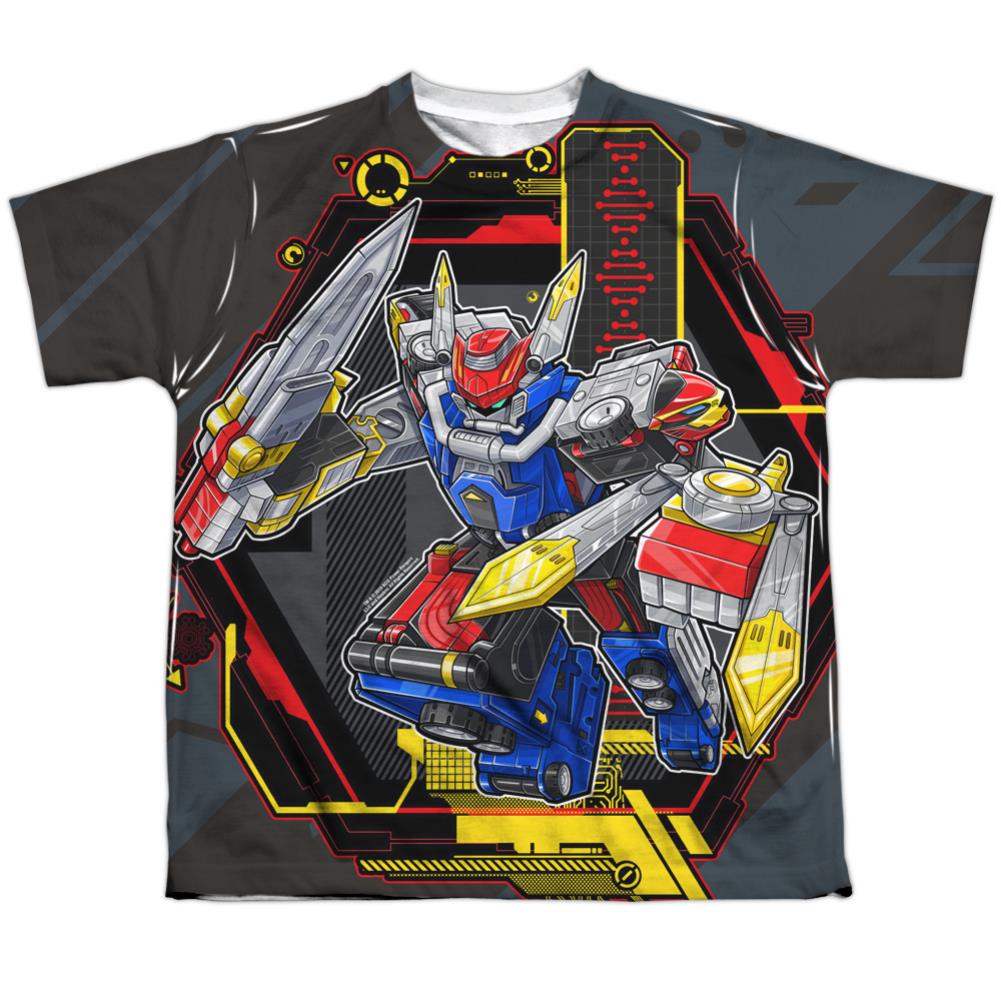 Mighty Morphin Power Rangers Megazord Youth Regular Fit Poly Short-Sleeve T-Shirt