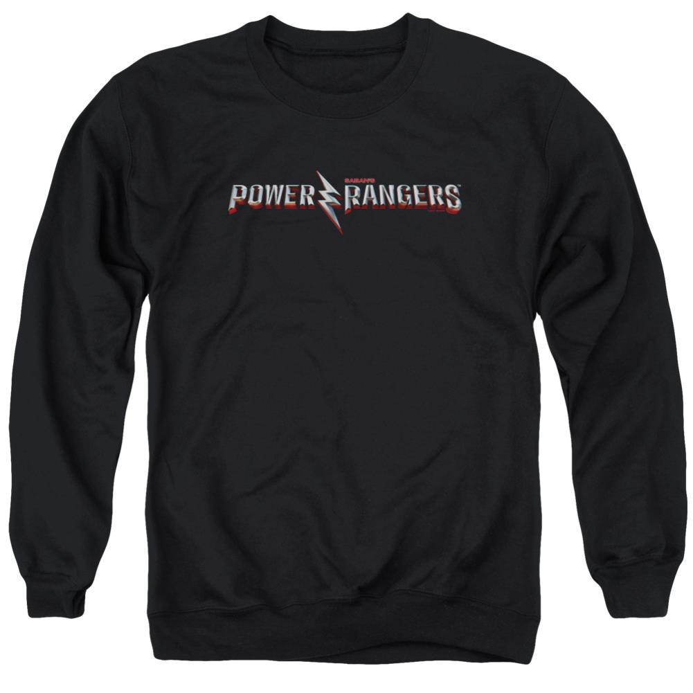 Mighty Morphin Power Rangers Movie Logo Men's Crewneck 50 50 Poly Long-Sleeve T-Shirt