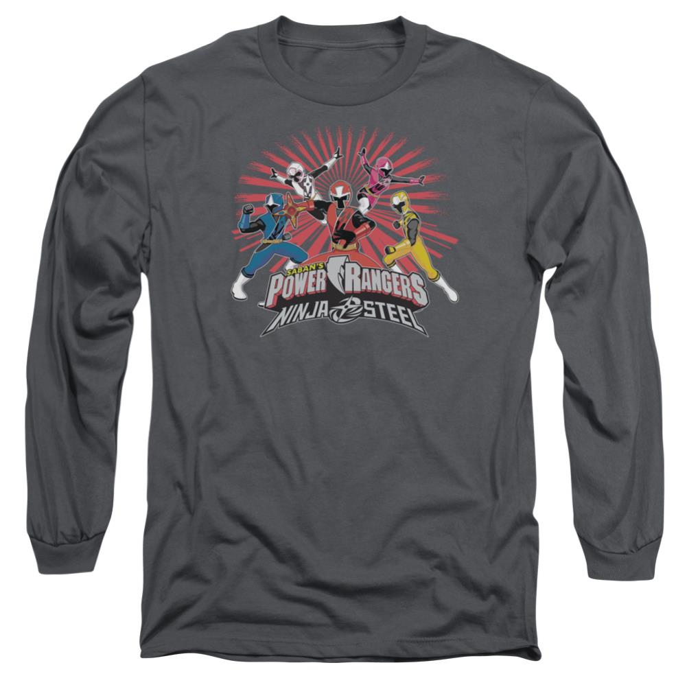 Mighty Morphin Power Rangers Ninja Blast Men's 18/1 Cotton Long-Sleeve T-Shirt