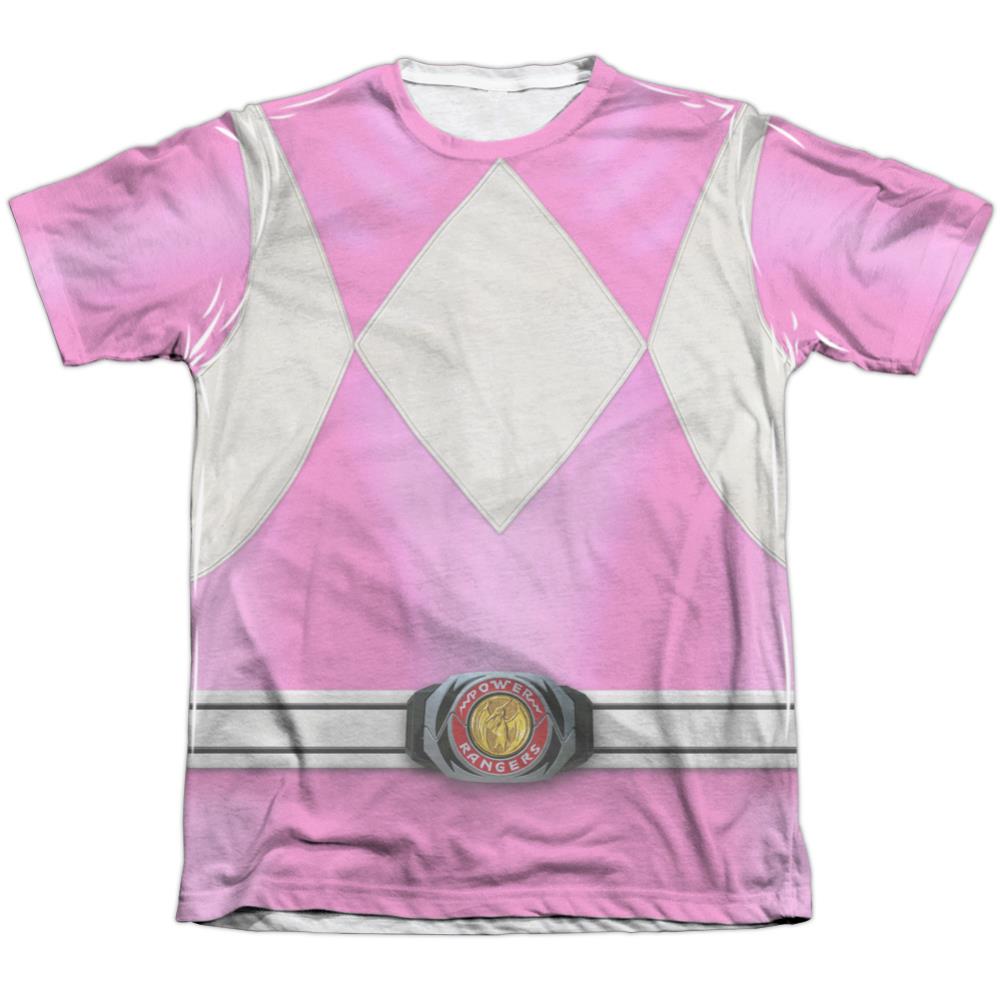 Mighty Morphin Power Rangers Pink Ranger Men's Regular Fit Poly Cotton Short-Sleeve T-Shirt
