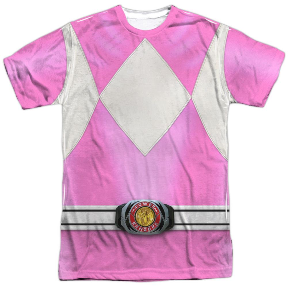 Mighty Morphin Power Rangers Pink Ranger Men's Regular Fit Polyester Short-Sleeve T-Shirt