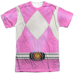 Mighty Morphin Power Rangers Pink Ranger Men's Regular Fit Polyester Short-Sleeve T-Shirt