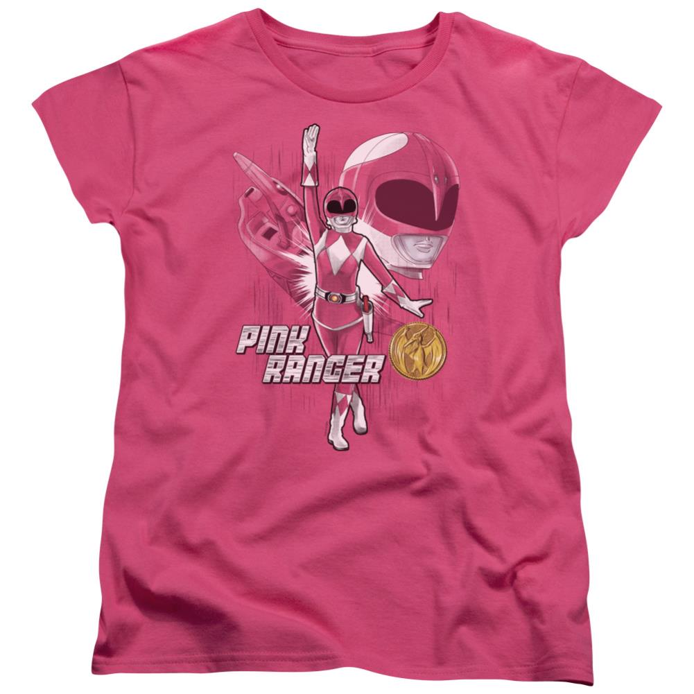 Mighty Morphin Power Rangers Pink Ranger Women's 18/1 Cotton Short-Sleeve T-Shirt