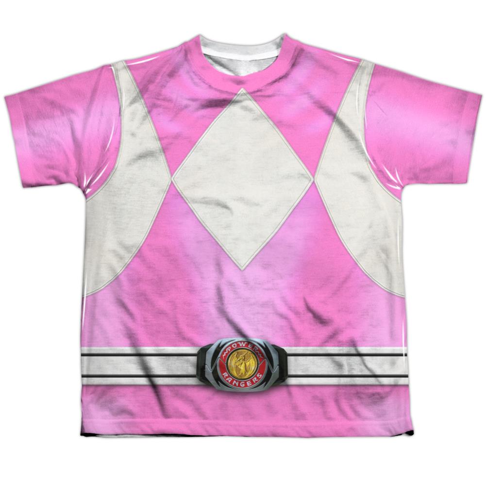 Mighty Morphin Power Rangers Pink Ranger Youth Regular Fit Poly Short-Sleeve T-Shirt