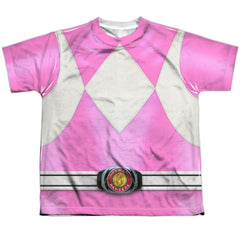 Mighty Morphin Power Rangers Pink Ranger Youth Regular Fit Poly Short-Sleeve T-Shirt