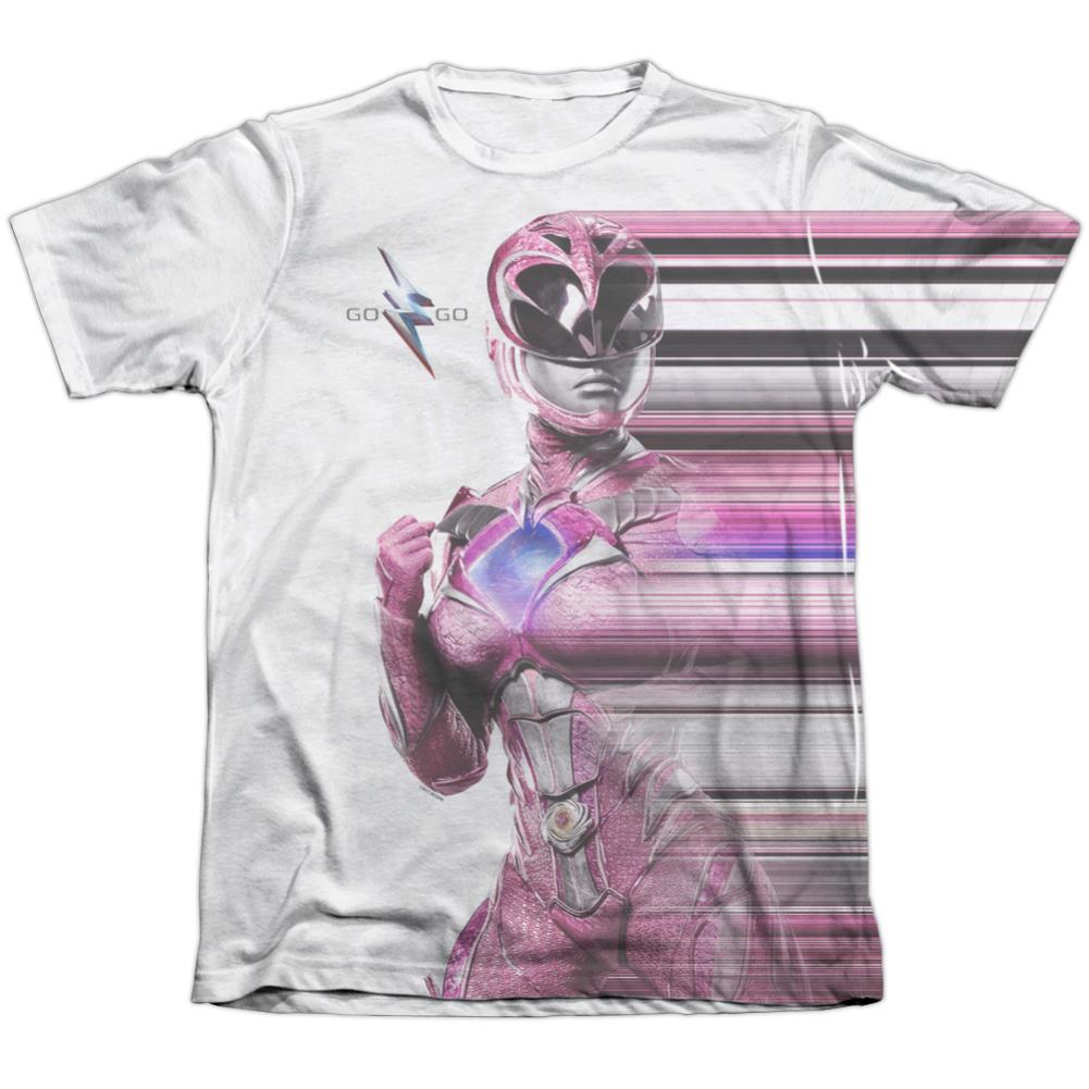 Mighty Morphin Power Rangers Pink Streak Men's Regular Fit Poly Cotton Short-Sleeve T-Shirt