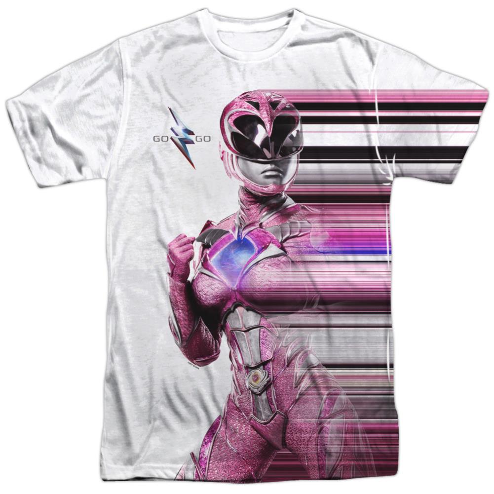Mighty Morphin Power Rangers Pink Streak Men's Regular Fit Polyester Short-Sleeve T-Shirt