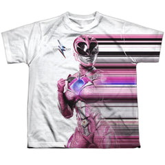 Mighty Morphin Power Rangers Pink Streak Youth Regular Fit Poly Short-Sleeve T-Shirt