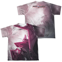 Mighty Morphin Power Rangers Pink Zord Poster (Front/Back Print) Youth Regular Fit Poly Short-Sleeve T-Shirt