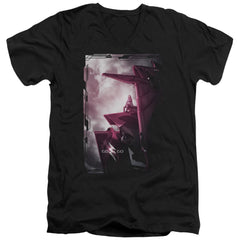 Mighty Morphin Power Rangers Pink Zord Poster Men's 30/1 Cotton Slim V-Neck T-Shirt