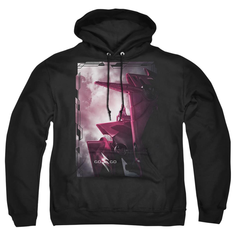 Mighty Morphin Power Rangers Pink Zord Poster Men's Pull-Over 75 25 Poly Hoodie