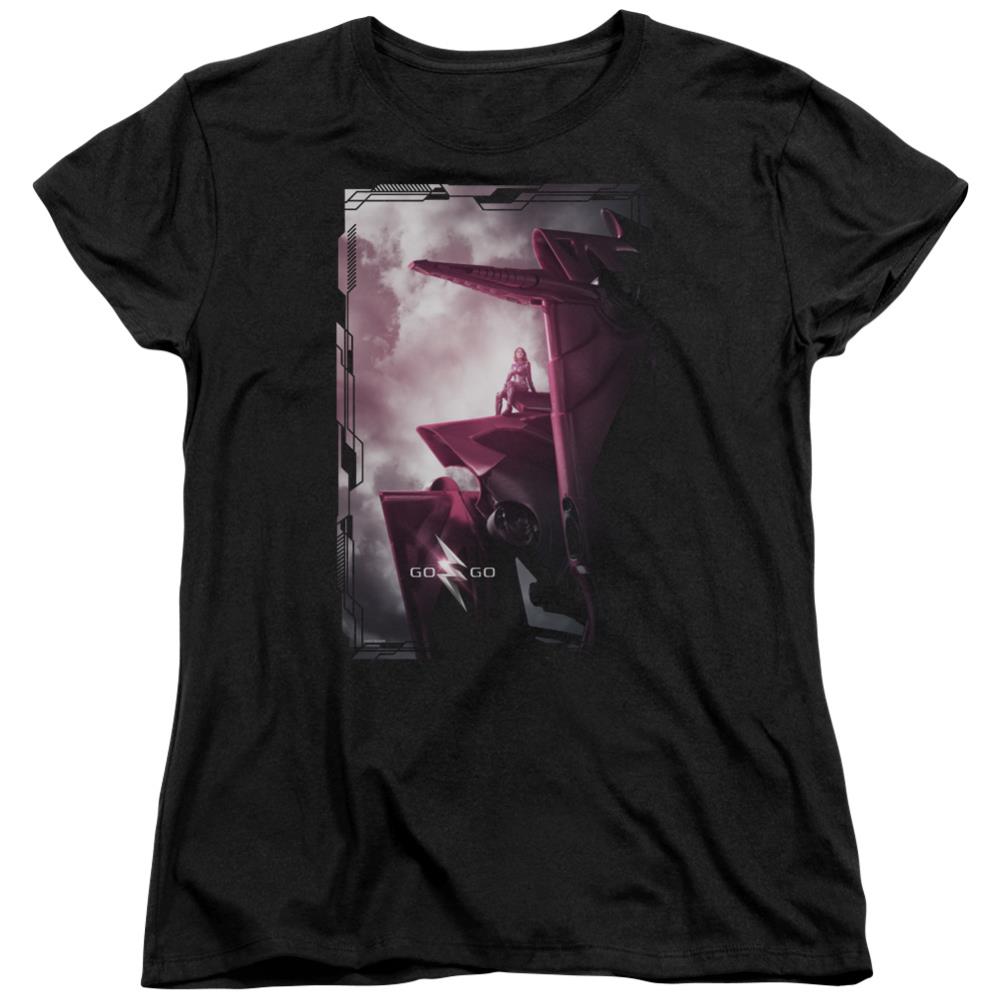 Mighty Morphin Power Rangers Pink Zord Poster Women's 18/1 Cotton Short-Sleeve T-Shirt