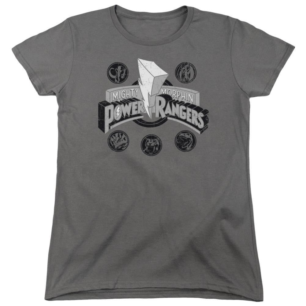 Mighty Morphin Power Rangers Power Coins Women's 18/1 Cotton Short-Sleeve T-Shirt