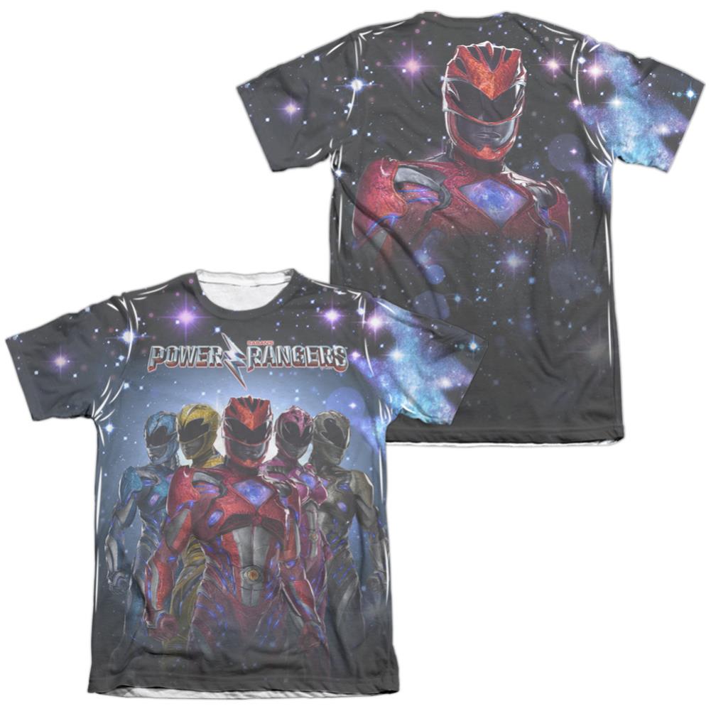 Mighty Morphin Power Rangers Power Surge (Front/Back Print) Men's Regular Fit Poly Cotton Short-Sleeve T-Shirt