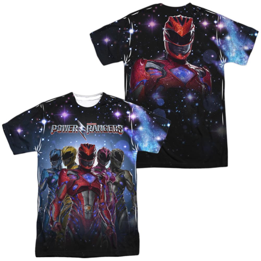 Mighty Morphin Power Rangers Power Surge (Front/Back Print) Men's Regular Fit Polyester Short-Sleeve T-Shirt