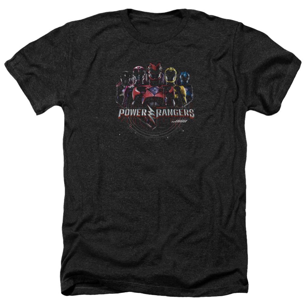 Mighty Morphin Power Rangers Ranger Circuitry Men's 30/1 Heather 60 40 Poly Short-Sleeve T-Shirt