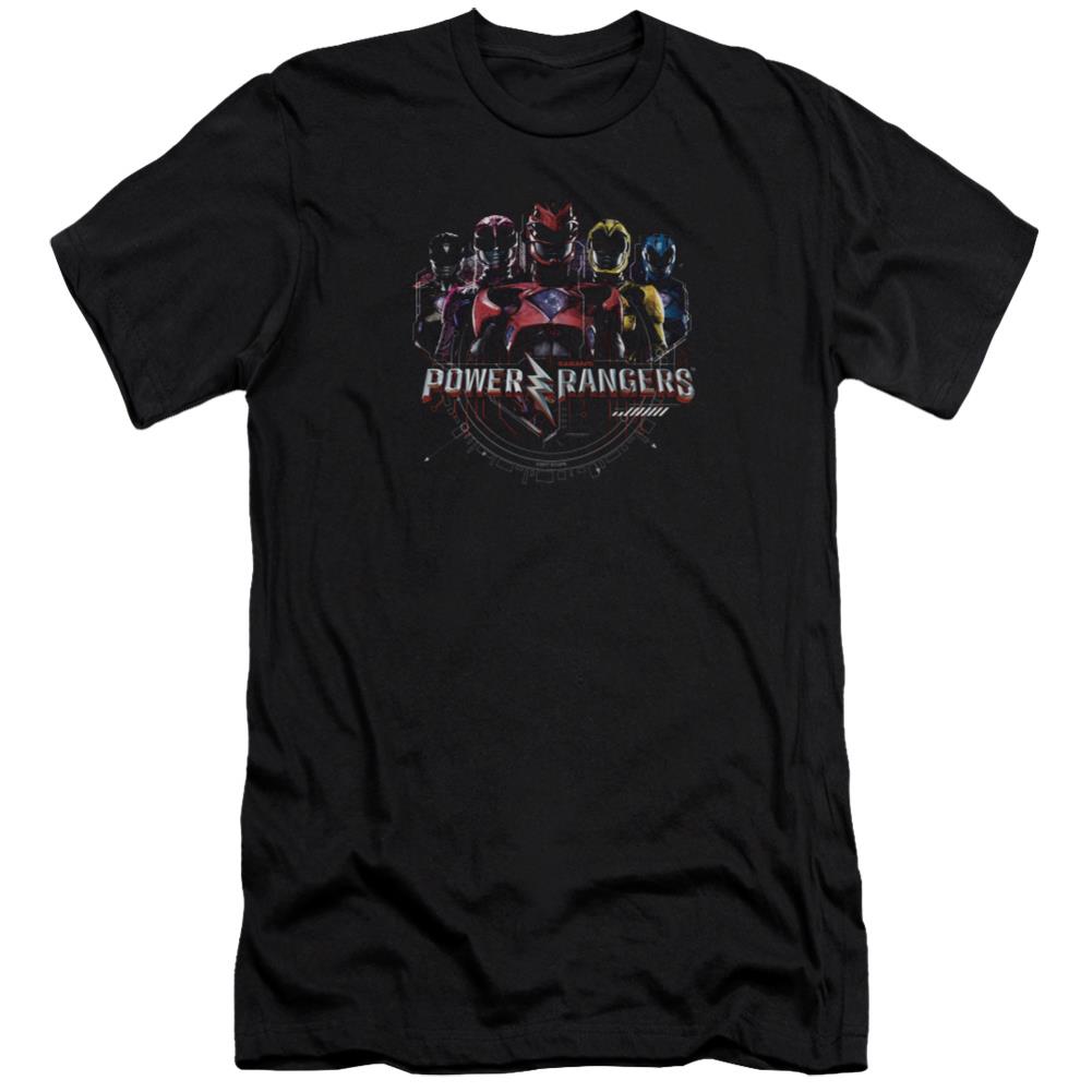 Mighty Morphin Power Rangers Ranger Circuitry Men's Ultra-Soft 30/1 Cotton Slim Short-Sleeve T-Shirt