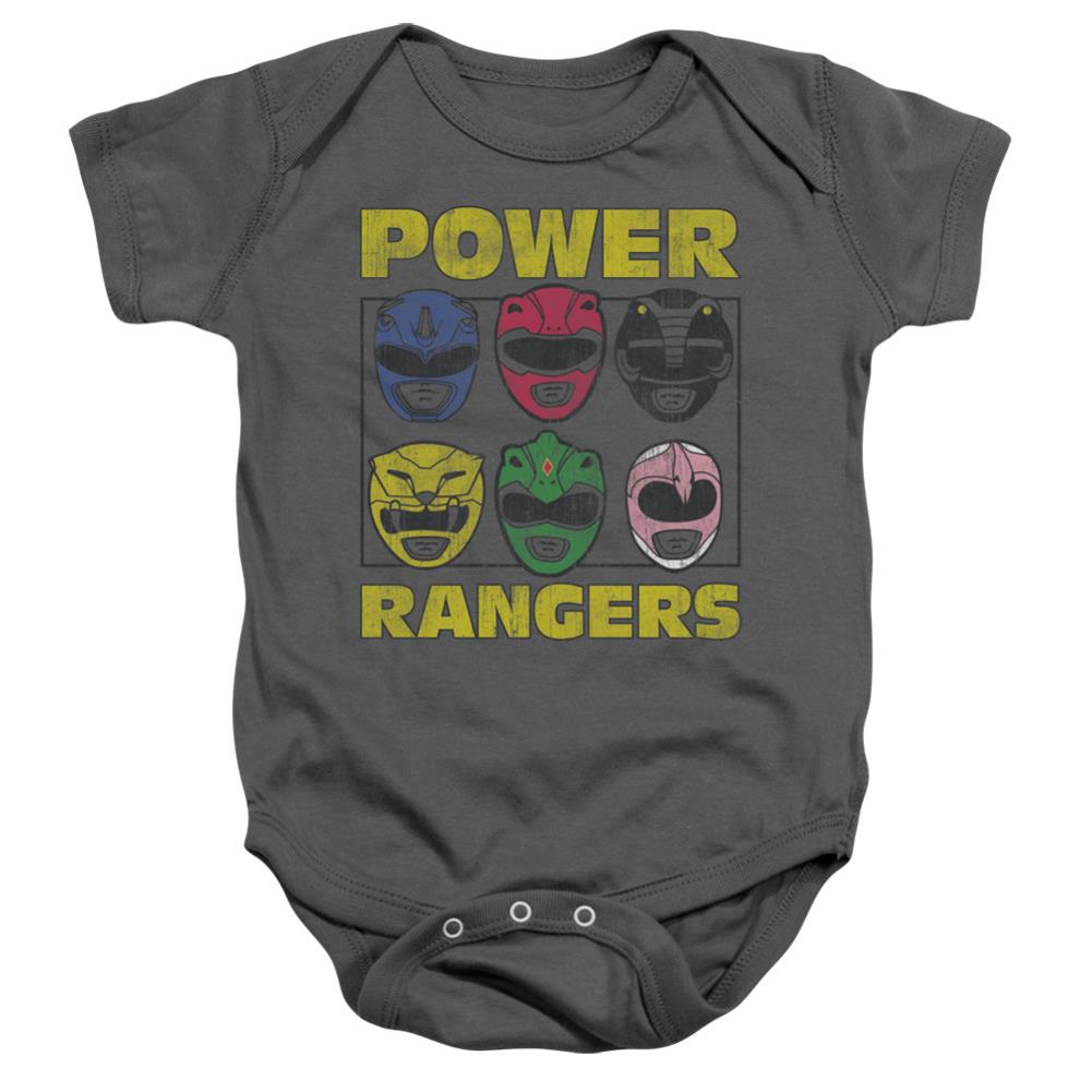 Mighty Morphin Power Rangers Ranger Heads Infant's Cotton SS Snapsuit