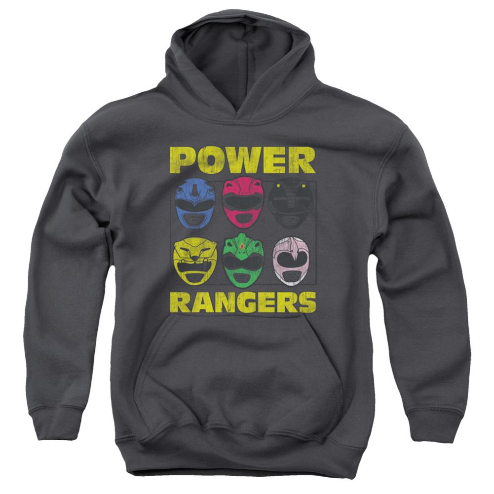Mighty Morphin Power Rangers Ranger Heads Youth Cotton Poly Pull-Over Hoodie