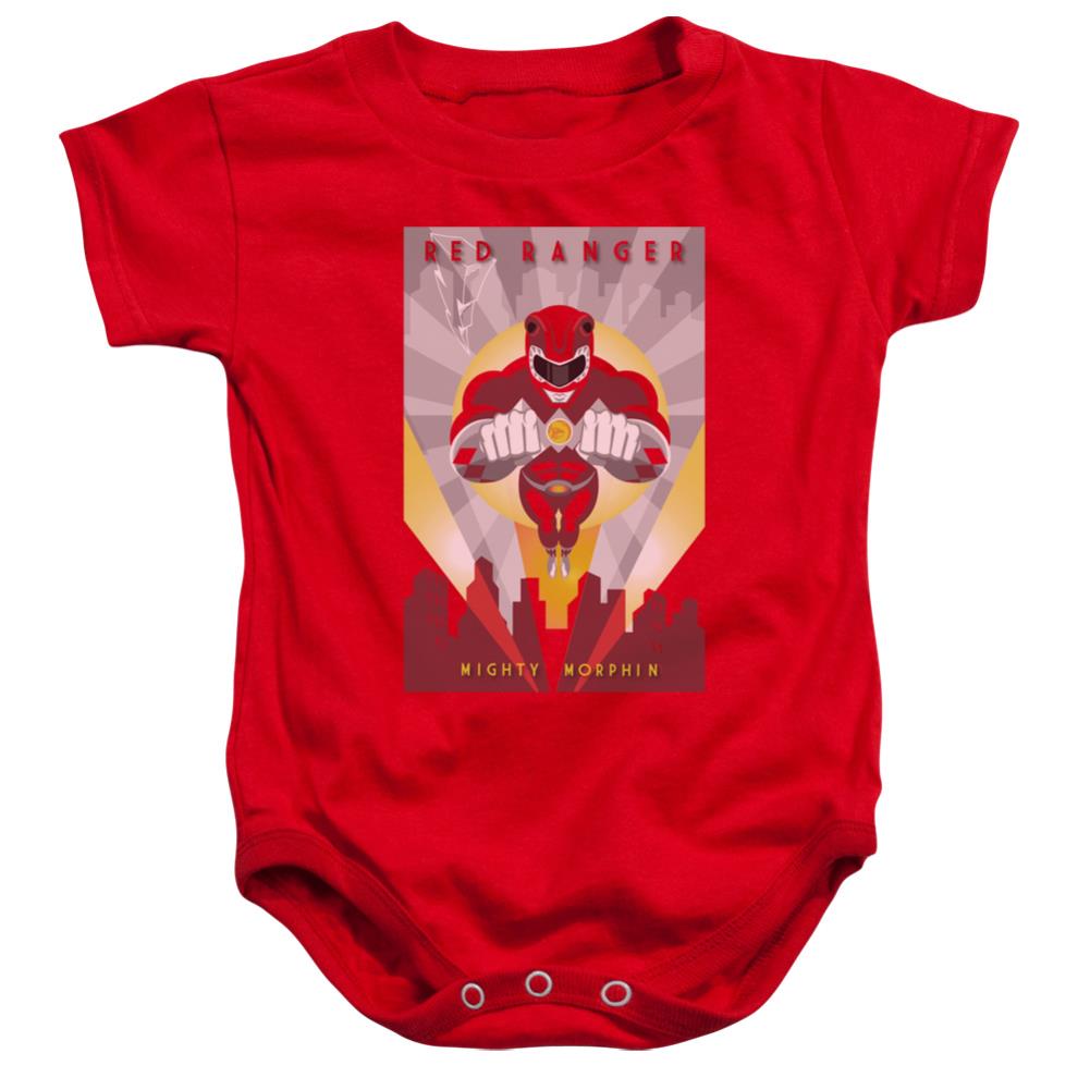 Mighty Morphin Power Rangers Red Deco Infant's Cotton SS Snapsuit