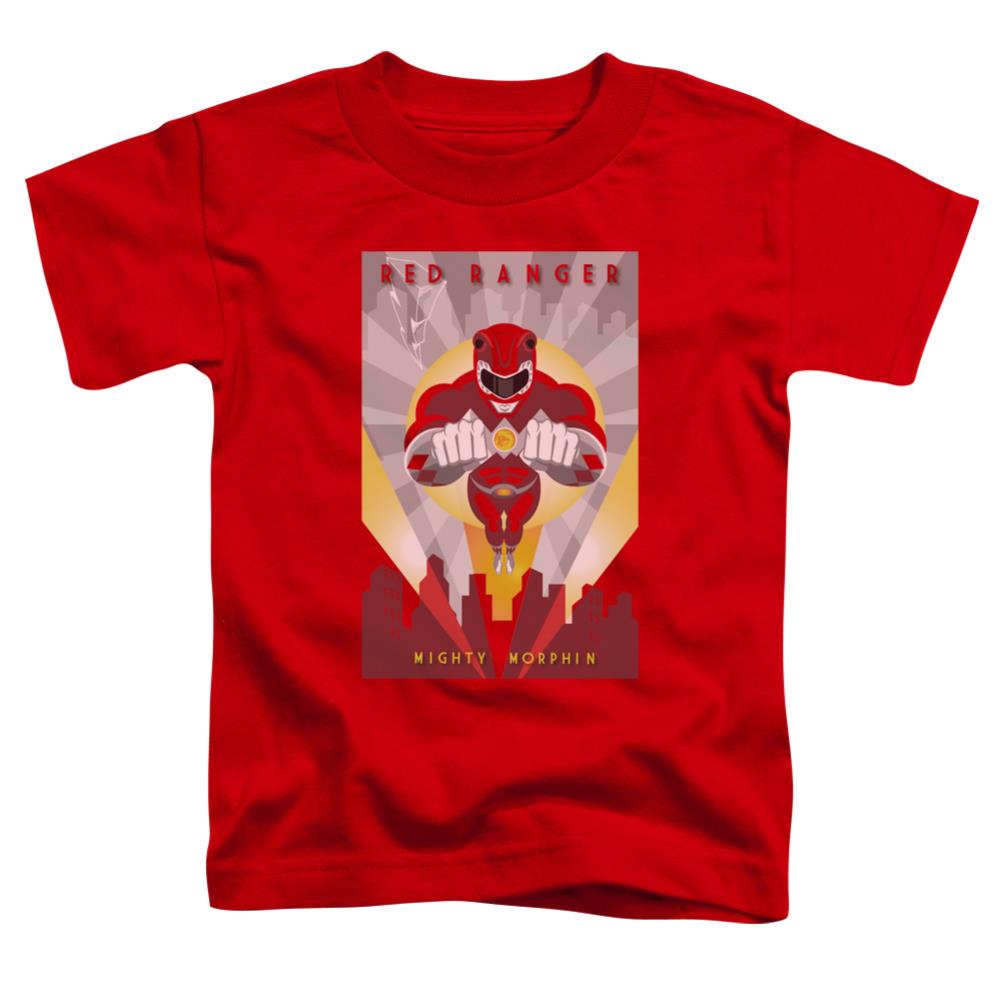 Mighty Morphin Power Rangers Red Deco Toddler 18/1 Cotton Short-Sleeve T-Shirt