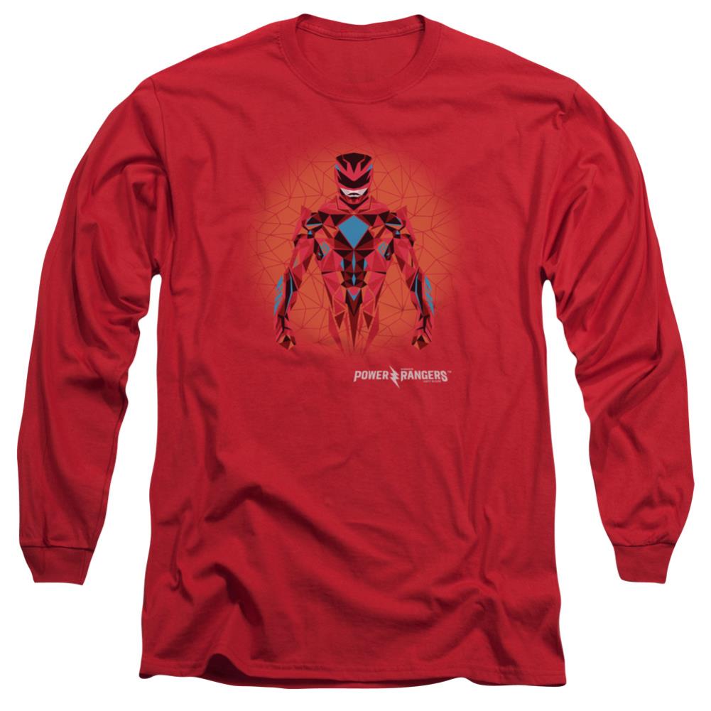 Mighty Morphin Power Rangers Red Power Ranger Graphic Men's 18/1 Cotton Long-Sleeve T-Shirt