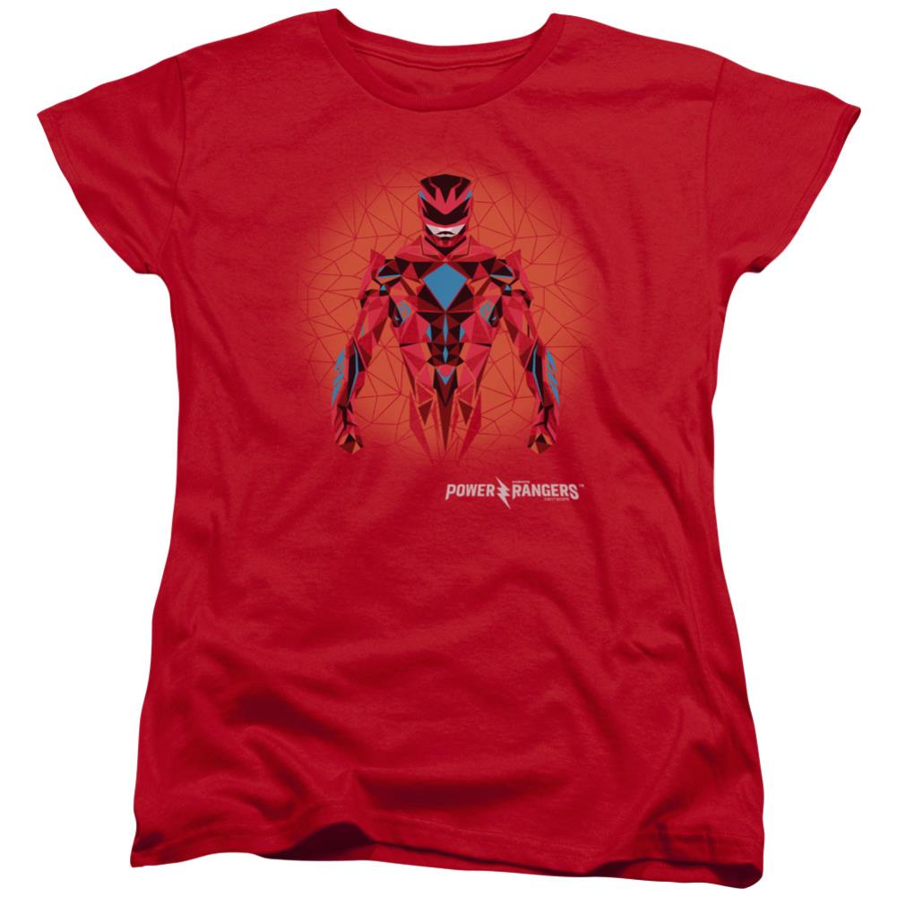 Mighty Morphin Power Rangers Red Power Ranger Graphic Women's 18/1 Cotton Short-Sleeve T-Shirt