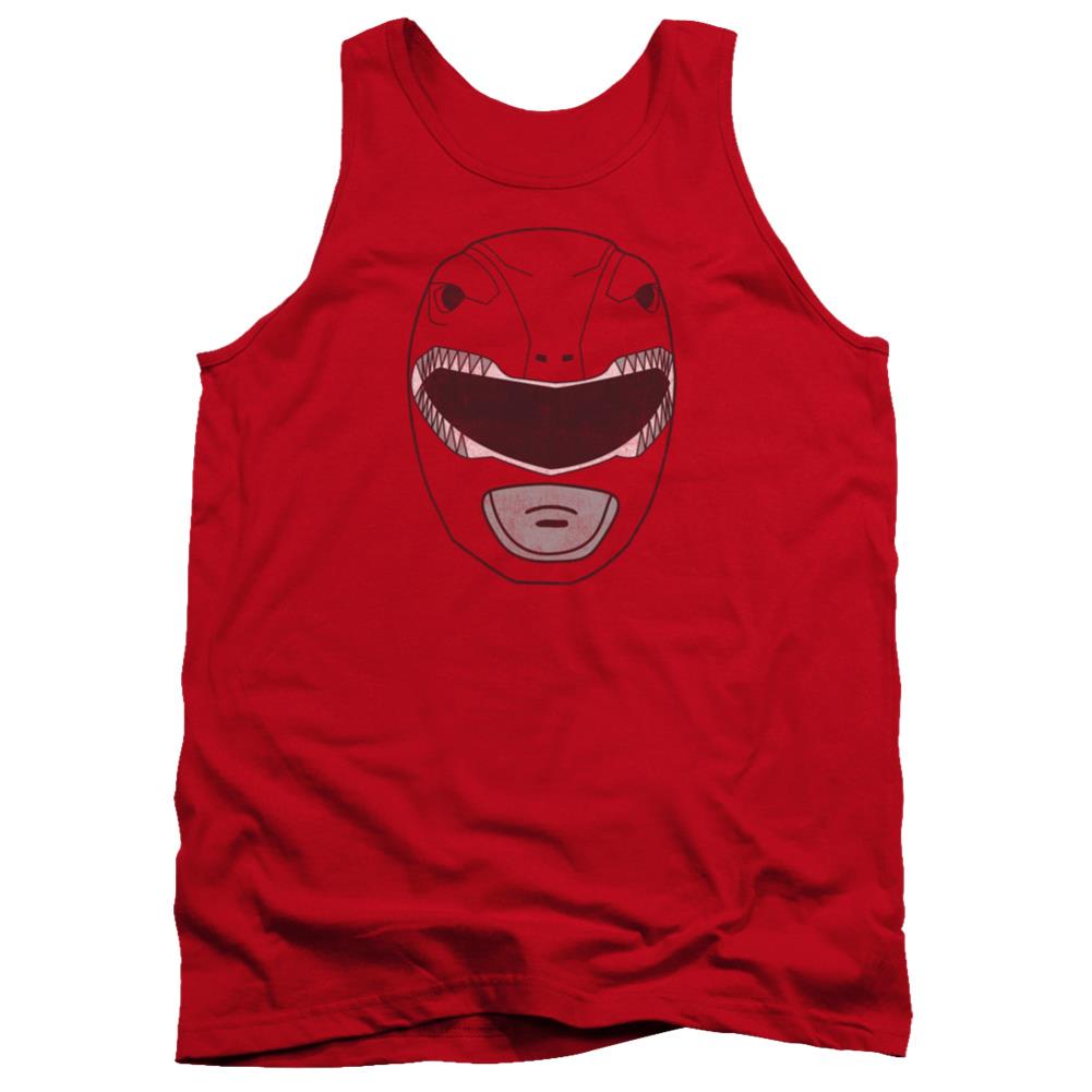 Mighty Morphin Power Rangers Red Ranger Mask Men's 18/1 Cotton Tank Top