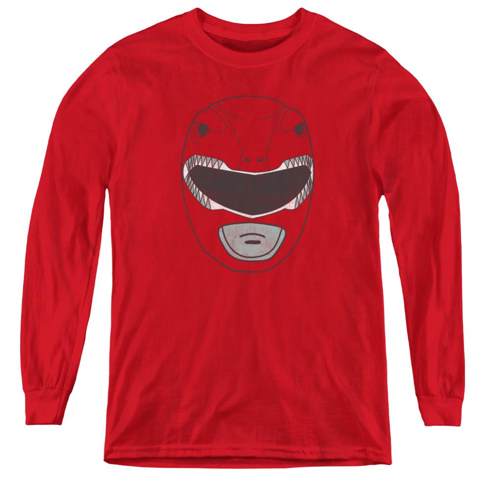Mighty Morphin Power Rangers Red Ranger Mask Youth Long-Sleeve T-Shirt