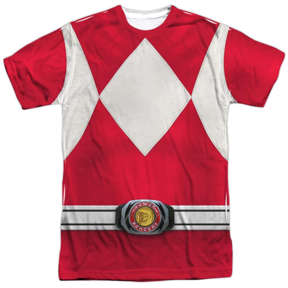 Mighty Morphin Power Rangers Red Ranger Men's Regular Fit Polyester Short-Sleeve T-Shirt