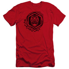Mighty Morphin Power Rangers Red Ranger Men's Ultra-Soft 30/1 Cotton Slim Short-Sleeve T-Shirt