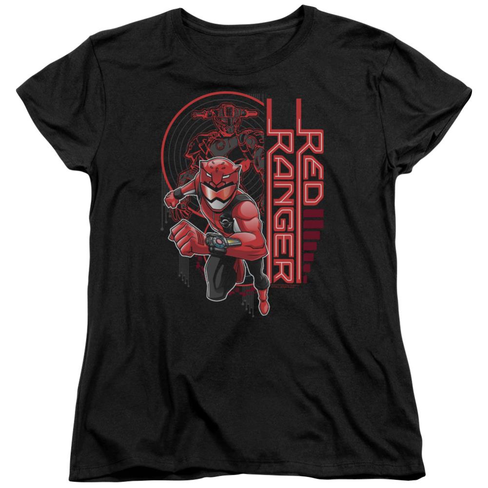 Mighty Morphin Power Rangers Red Ranger Women's 18/1 Cotton Short-Sleeve T-Shirt