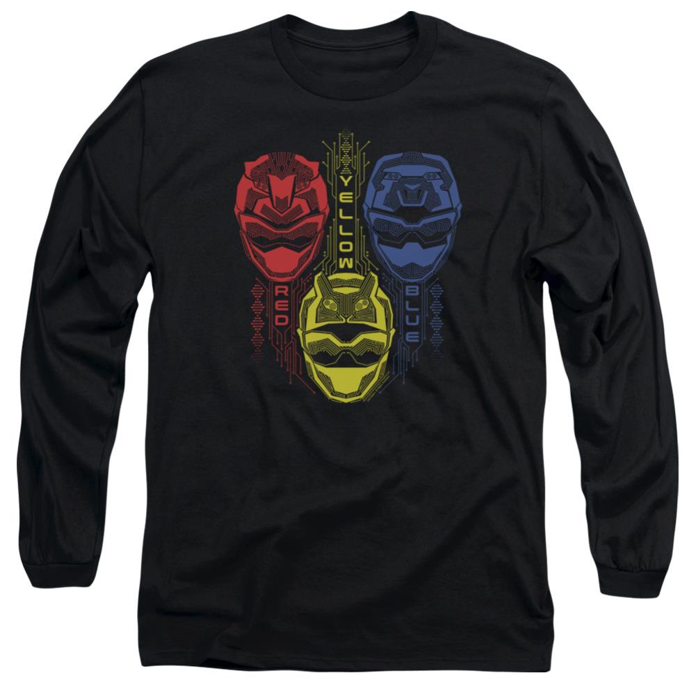 Mighty Morphin Power Rangers Red Yellow Blue Men's 18/1 Cotton Long-Sleeve T-Shirt