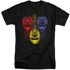 Mighty Morphin Power Rangers Red Yellow Blue Men's 18/1 Tall Cotton Short-Sleeve T-Shirt