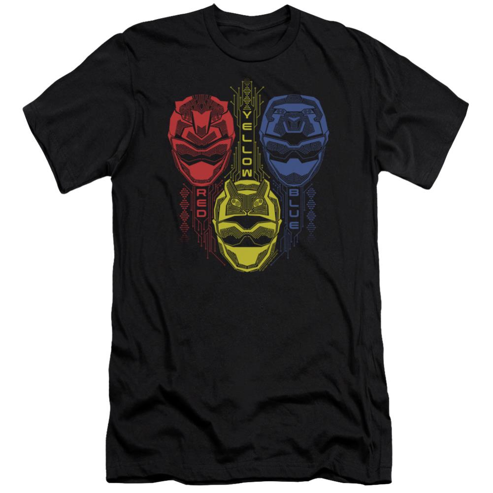 Mighty Morphin Power Rangers Red Yellow Blue Men's Ultra-Soft 30/1 Cotton Slim Short-Sleeve T-Shirt