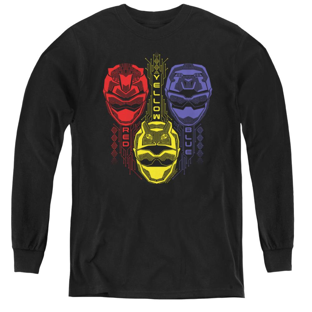 Mighty Morphin Power Rangers Red Yellow Blue Youth Long-Sleeve T-Shirt
