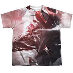 Mighty Morphin Power Rangers Red Zord Poster Youth Regular Fit Poly Short-Sleeve T-Shirt