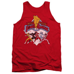 Mighty Morphin Power Rangers Retro Rangers Men's 18/1 Cotton Tank Top