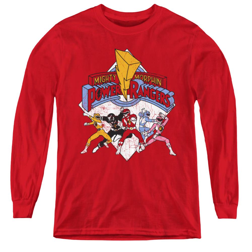 Mighty Morphin Power Rangers Retro Rangers Youth Long-Sleeve T-Shirt